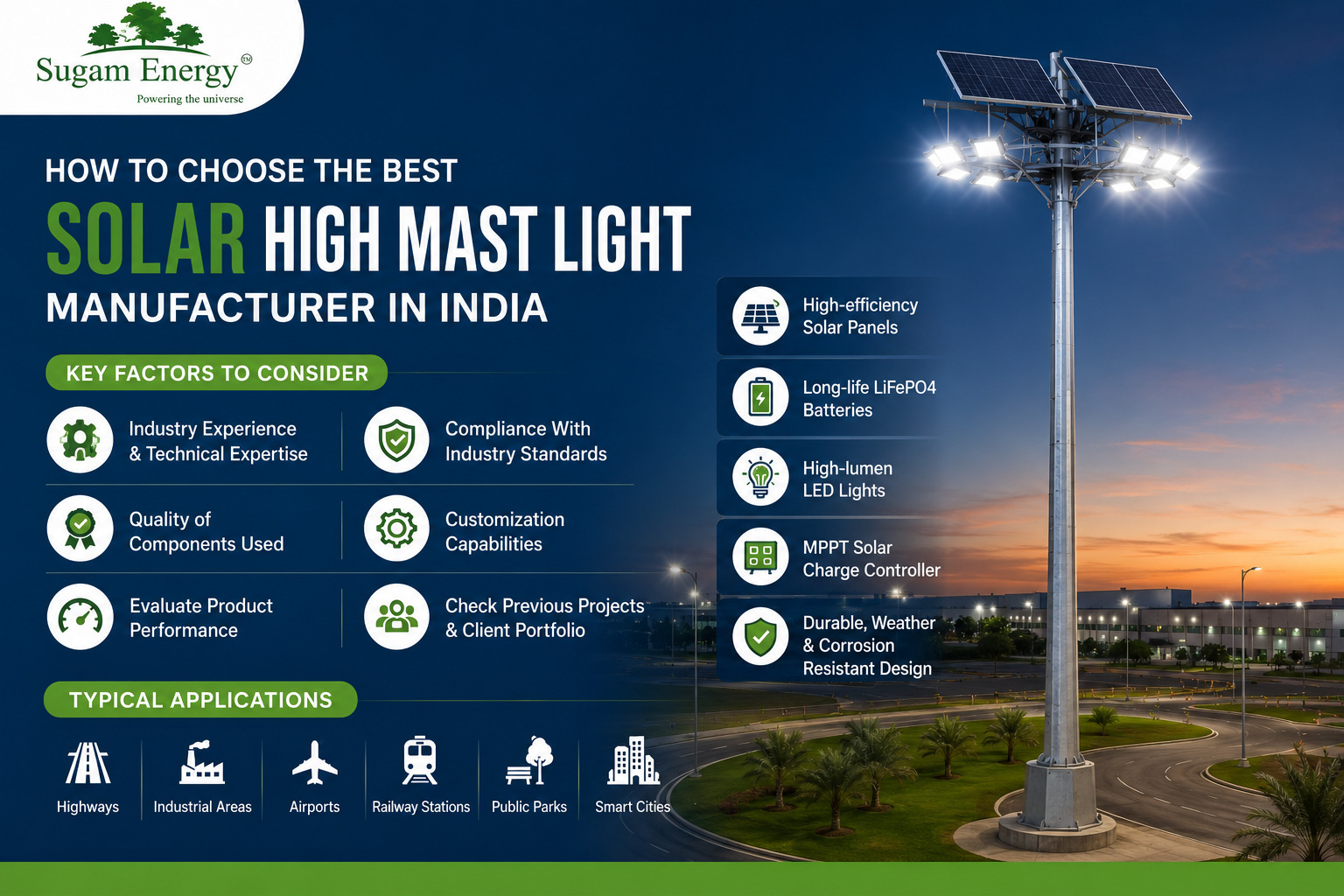 Solar High Mast Light Manufacturer